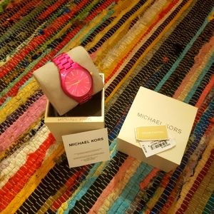 MK hot pink ladies watch